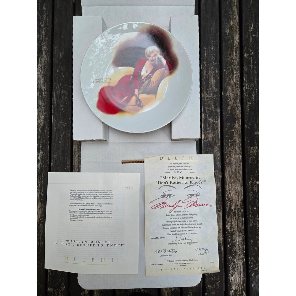 Vintage 1992 Marilyn Monroe Don't Bother to Knock Collector Plate